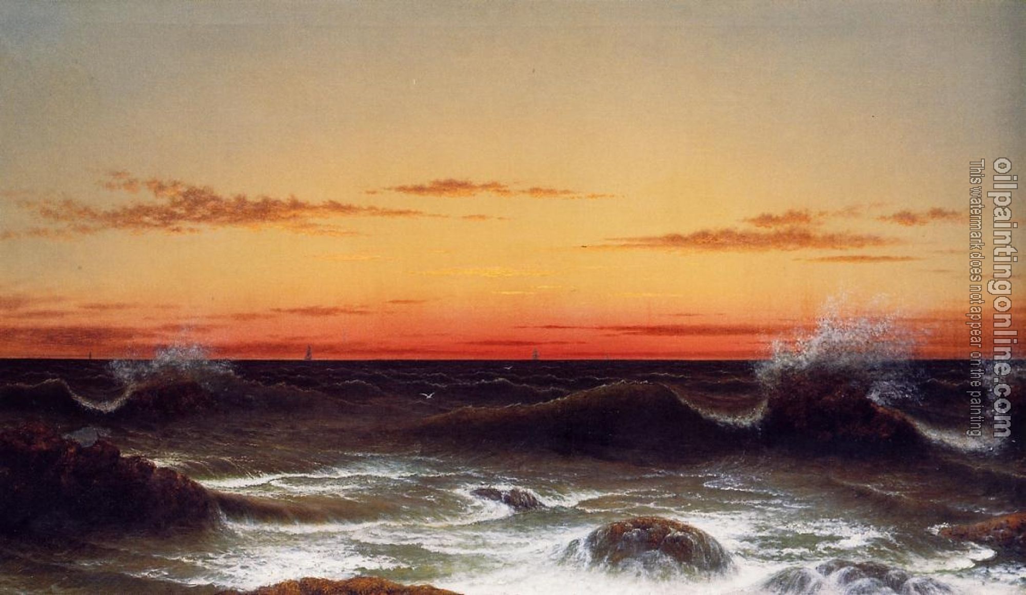 Heade, Martin Johnson - Seascape, Sunset